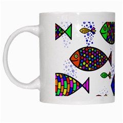 Fish Abstract Colorful White Mug by Maspions