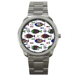 Fish Abstract Colorful Sport Metal Watch