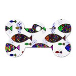 Fish Abstract Colorful Dog Tag Bone (One Side)
