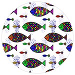 Fish Abstract Colorful Round Trivet