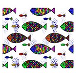 Fish Abstract Colorful Premium Plush Fleece Blanket (Small)