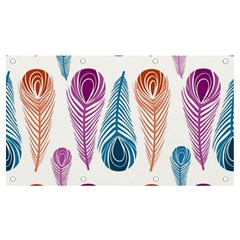 Pen Peacock Colors Colored Pattern Banner And Sign 7  X 4 