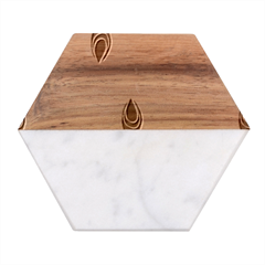 Pen Peacock Colors Colored Pattern Marble Wood Coaster (hexagon) 