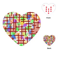 Pattern-repetition-bars-colors Playing Cards Single Design (heart)