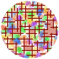 Pattern-repetition-bars-colors Wooden Puzzle Round