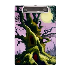 Outdoors Night Full Moon Setting Scene Woods Light Moonlight Nature Wilderness Landscape A5 Acrylic Clipboard by Posterlux