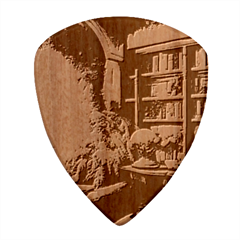 Room Interior Library Books Bookshelves Reading Literature Study Fiction Old Manor Book Nook Reading Wood Guitar Pick (set Of 10)