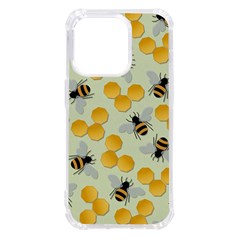 Bees Pattern Honey Bee Bug Honeycomb Honey Beehive Iphone 14 Pro Tpu Uv Print Case by Bedest