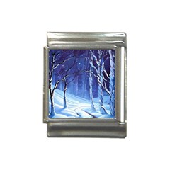 Landscape Outdoors Greeting Card Snow Forest Woods Nature Path Trail Santa s Village Italian Charm (13mm) by Posterlux