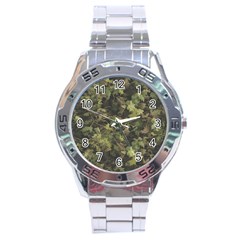 Green Camouflage Military Army Pattern Stainless Steel Analogue Watch by Maspions