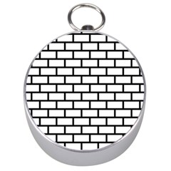 Bricks Wall Pattern Seamless Silver Compasses