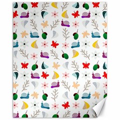 Snails Butterflies Pattern Seamless Canvas 11  X 14 