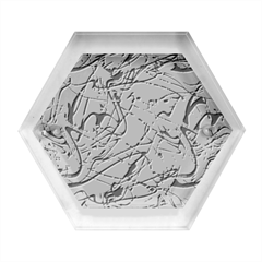 Marble Texture Pattern Seamless Hexagon Wood Jewelry Box by Maspions