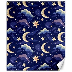 Night Moon Seamless Canvas 20  X 24  by Maspions