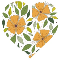 Flower Petal Plant Leaves Wooden Puzzle Heart