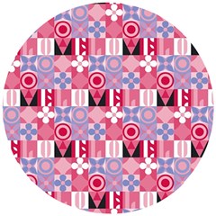 Scandinavian Abstract Pattern Wooden Puzzle Round