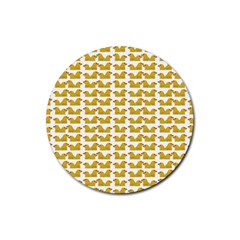 Little Bird Motif Pattern Wb Rubber Coaster (round) by dflcprintsclothing