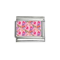 Pink Glowing Flowers Italian Charm (9mm) by Sparkle