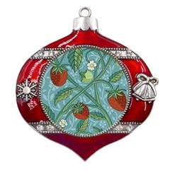 Spring Time Metal Snowflake And Bell Red Ornament by AlexandrouPrints