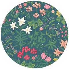 Spring Small Flowers Wooden Puzzle Round by AlexandrouPrints