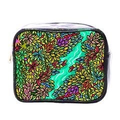 Background Leaves River Nature Mini Toiletries Bag (one Side)