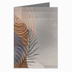 Boho Background Leaves Botanical Retro Vintage Art Greeting Card