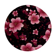 Flower Sakura Bloom Ornament (round) by Maspions