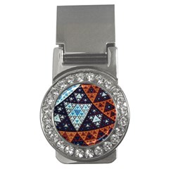 Fractal Triangle Geometric Abstract Pattern Money Clips (cz)  by Cemarart