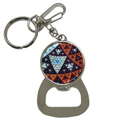 Fractal Triangle Geometric Abstract Pattern Bottle Opener Key Chain by Cemarart