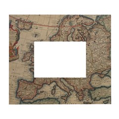 Old Vintage Classic Map Of Europe White Wall Photo Frame 5  X 7  by Paksenen