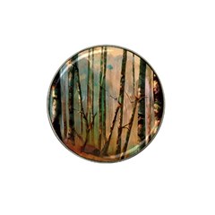 Woodland Woods Forest Trees Nature Outdoors Cellphone Wallpaper Mist Moon Background Artwork Book Co Hat Clip Ball Marker by Grandong
