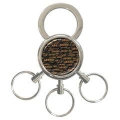 Abierto Neon Lettes Over Glass Motif Pattern 3-ring Key Chain by dflcprintsclothing