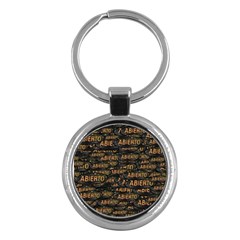 Abierto Neon Lettes Over Glass Motif Pattern Key Chain (round) by dflcprintsclothing