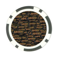 Abierto Neon Lettes Over Glass Motif Pattern Poker Chip Card Guard (10 Pack) by dflcprintsclothing