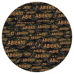 Abierto Neon Lettes Over Glass Motif Pattern Round Trivet by dflcprintsclothing