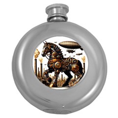 Steampunk Horse Punch 1 Round Hip Flask (5 Oz) by CKArtCreations