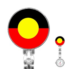 Aboriginal Flag On Stainless Steel Nurses Watch by FirstNationsInstituteAustralia