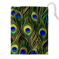 Peacock Pattern Drawstring Pouch (5xl) by Maspions
