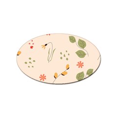 Spring Art Floral Pattern Design Sticker Oval (100 Pack)