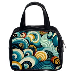 Wave Waves Ocean Sea Abstract Whimsical Classic Handbag (two Sides)