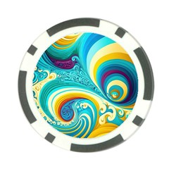 Abstract Waves Ocean Sea Whimsical Poker Chip Card Guard by Maspions