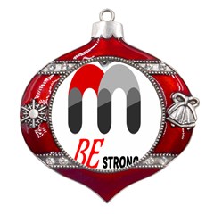 Be Strong Metal Snowflake And Bell Red Ornament