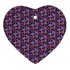 Trippy Cool Pattern Ornament (heart) by designsbymallika