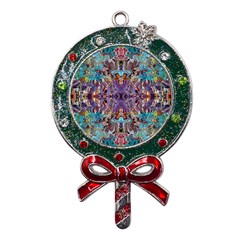 Amethyst On Turquoise Metal X mas Lollipop With Crystal Ornament