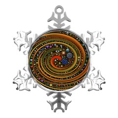 Swirl Vortex Emoji Cyclone Motion Art Metal Small Snowflake Ornament by Paksenen