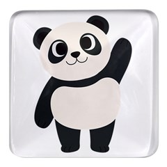 Hello Panda  Square Glass Fridge Magnet (4 Pack)