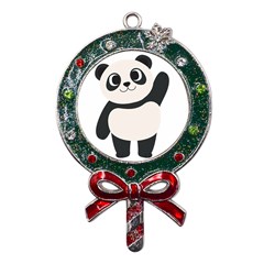 Hello Panda  Metal X mas Lollipop With Crystal Ornament by MyNewStor