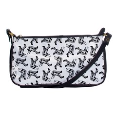 Erotic Pants Motif Black And White Graphic Pattern Black Backgrond Shoulder Clutch Bag by dflcprintsclothing
