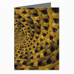 Spiral Symmetry Geometric Pattern Black Backgrond Greeting Card by dflcprintsclothing