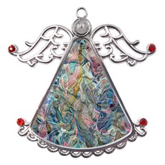 Abstract Flows Metal Angel With Crystal Ornament